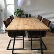 Industriële eiken eettafel Continentaal