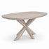 Eettafel Deens ovaal Pillar van eikenhout met houten X-poot in kleur White