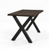 Hoge bartafel Denver met 4 cm dik massief eiken blad in black en zwart stalen X-poot onderstel.