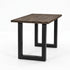 Hoge bartafel eiken black met donker gebeitst eikenhouten blad en stevig zwart metalen U-onderstel.