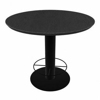 hoge bartafel seattle met een eikenblad in de kleur black en een rond onderstel