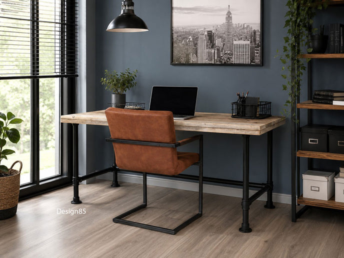 industrieel bureau oud in een moderne werkkamer 