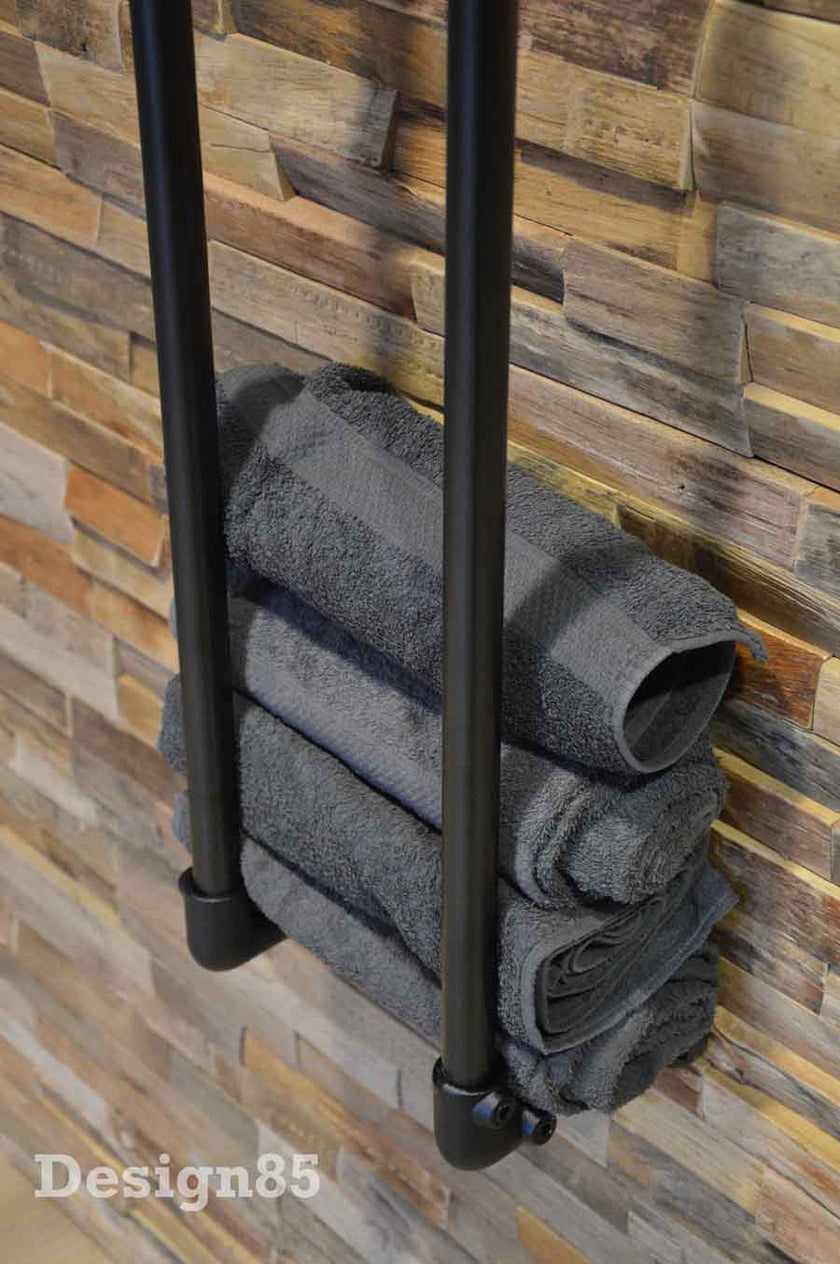 Handdoekenrek Industrieel Zwart