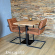 Eikenhouten tafel met stalen poot Brand