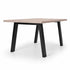 Industriële eiken eettafel Continental white met licht gebeitst eiken blad en zwart industrieel frame