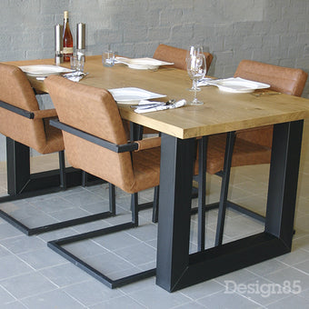 Industriële Eiken Eettafel Regen