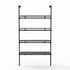 Industriële wandkast 80 cm breed van zwarte steigerbuis met legplanken van zwart vurenhout