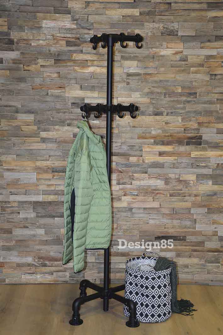 Industriële Design85 kapstok staand zwart met robuuste uitstraling en duurzame afwerking
