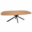 Salontafel ovaal Facet met naturel houten blad en zwart stalen spinpoot.