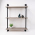 Moderne steigerbuis kast Whisky met robuuste houten leggers en zwart stalen frame