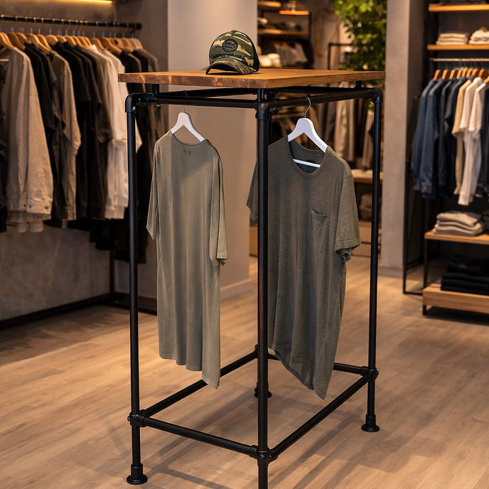 steigerbuis kledingrek pikant met ruime hang mogelijkheden voor kledingwinkels